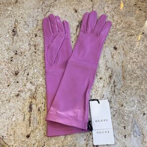 GUCCI FUCHSIA LAMB LEATHER GLOVES SIZE 8